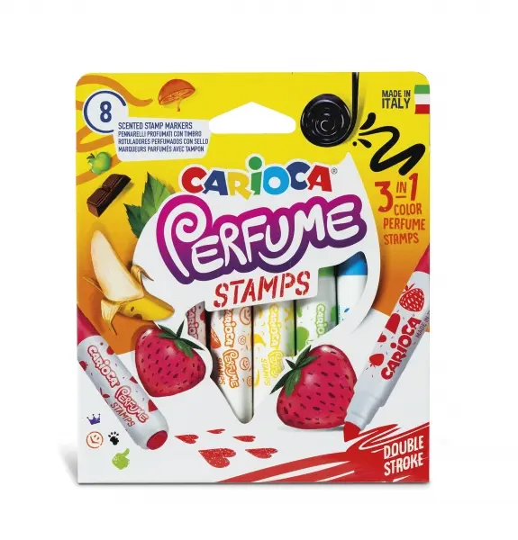 Carioca Pack de 8 Rotuladores Perfumados Doble Punta - Tinta Perfumada y Lavable - Aromas Naturales 