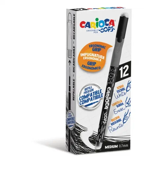 Carioca Oops Boligrafos Borrables - Tinta Termo Sensible - Empu�adura Ergonomica Triangular - Punta 