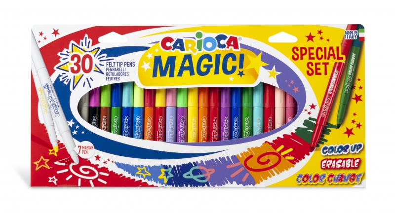 Carioca Magic Markers Pack de 30 Rotuladores Magicos - Tinta Magica Cambia de Color - Incluye Rotula
