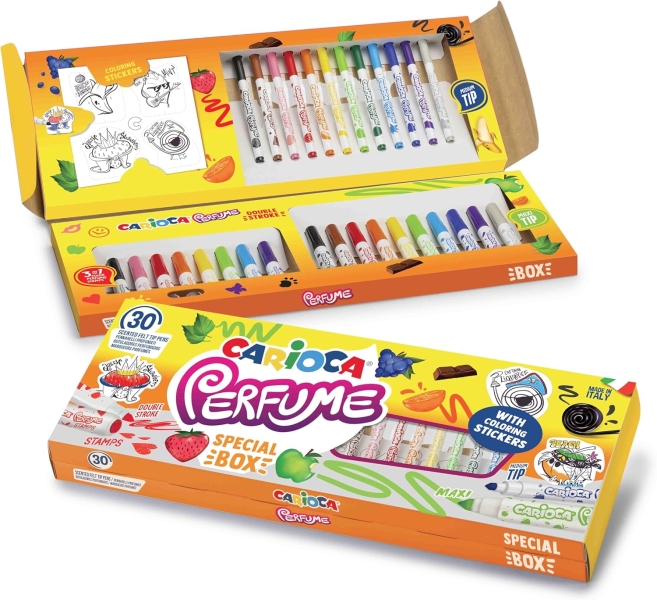 Carioca Perfume Pack de 30 Rotuladores Perfumados - 12 Punta Media, 10 Punta Maxi y 8 Punta Maxi y P