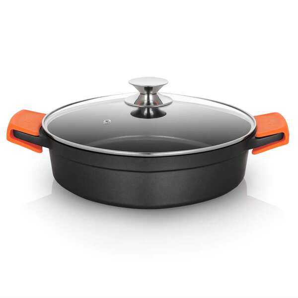 Orbegozo CDB 1028 Cacerola Baja de Aluminio Fundido - Versatilidad y Seguridad en la Cocina - Antiad