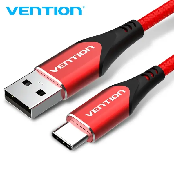 Vention Cable USB 2.0 A-C 3A - Carga Rapida 3A - Compatible Huawei FCP/QC - Nylon Trenzado Duradero 