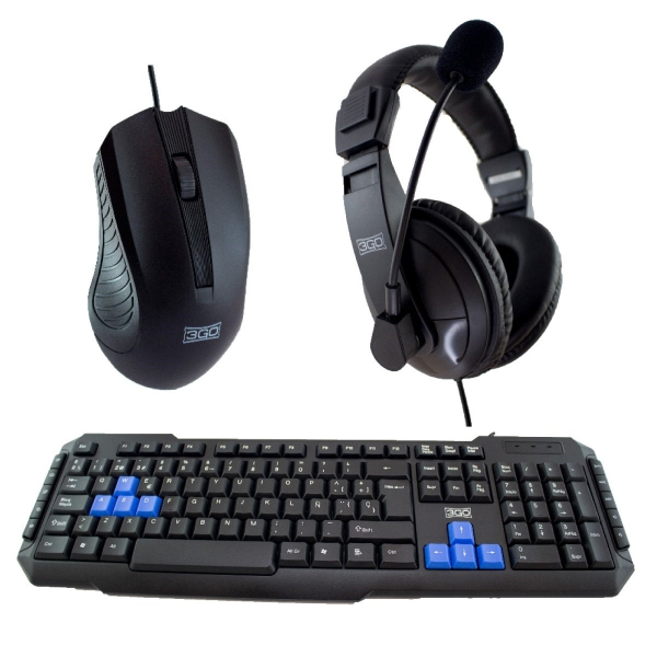 3Go Drile H2 Pack USB Teclado Multimedia + Raton 1000dpi 5 Botones + Auriculares con Microfono - Uso