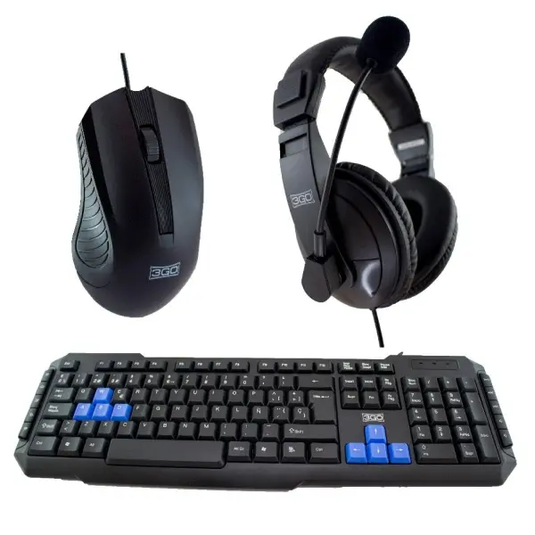 3Go Drile H2 Pack USB Teclado Multimedia + Raton 1000dpi 5 Botones + Auriculares con Microfono - Uso