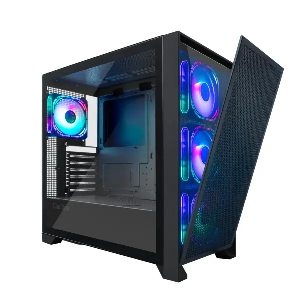 Coolbox GE2000 DualView Caja Torre ATX, Micro ATX, Mini-ITX - Frontal Doble Intercambiable - Lateral