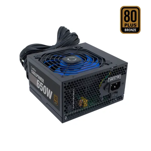 Coolbox CoolPower 650W Fuente de Alimentacion 650W ATX 12V - PFC Activo - Ventilador 120mm - 80+ Bro