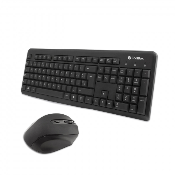 Coolbox KTR-02W Pack Inalambrico USB Teclado Teclas + Raton 1600dpi Ergon�mico - Teclas silencionas 