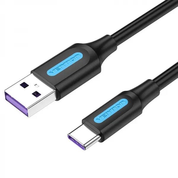 Vention Cable USB 2.0 Macho a USB-C Macho - 1.5m - 5A 100W 480Mbps - Color Negro