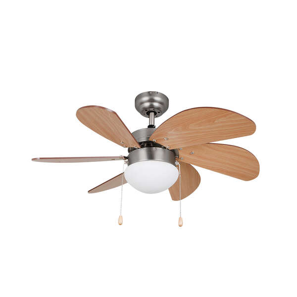 Orbegozo CP 15075 N Ventilador de Techo - con Plafon Incorporado - Dise�o en Niquel y Madera - 3 Vel