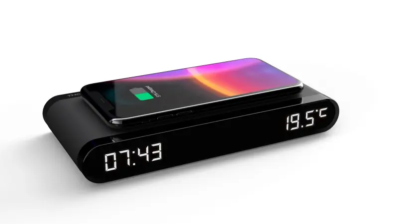 Thomson CT550I Despertador 15W - Cargador Induccion - USB Y Temperatura - Color Negro