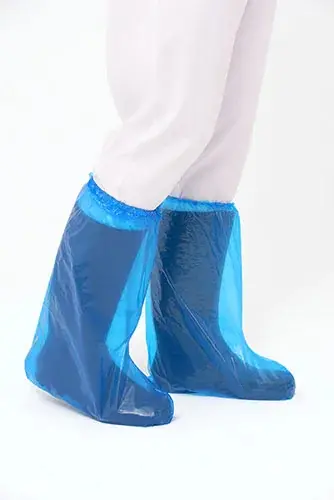 Santex Cubre Botas de Polietileno 40mic - Con Ajuste Elastico - Conforme (UE) 2016/425 - Color Azul
