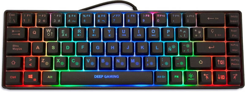 DeepGaming TM065 Teclado Gaming Mecanico - Compacto - Iluminacion RGB - 19 Teclas Anti-ghosting  - C