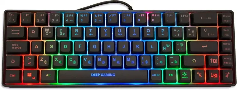 DeepGaming TM065 Teclado Gaming Mecanico - Compacto - Iluminacion RGB - 19 Teclas Anti-ghosting  - C