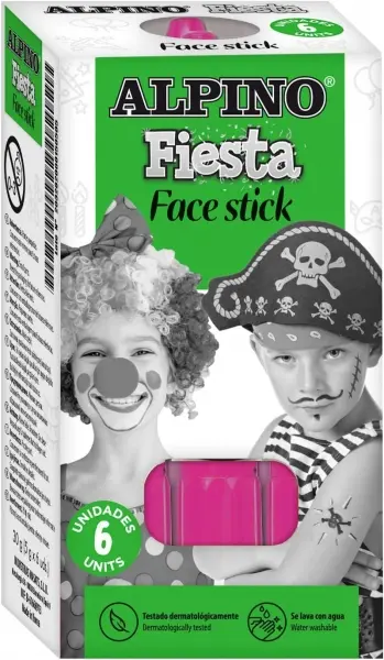 Alpino Fiesta Face Stick Pack con 6 Barritas de Pintura Facial - Sistema Retractil Giratorio - Se La