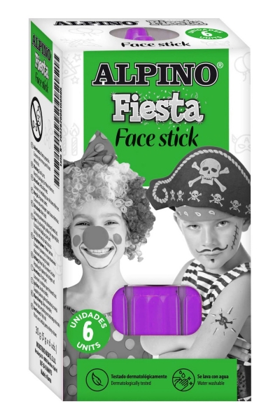 Alpino Fiesta Face Stick Pack con 6 Barritas de Pintura Facial - Sistema Retractil Giratorio - Se La