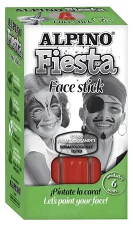 Alpino Fiesta Face Stick Pack con 6 Barritas de Pintura Facial - Sistema Retractil Giratorio - Se La