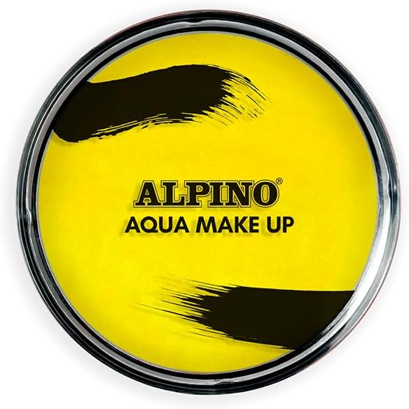 Alpino Aqua Make-up Polvera de Maquillaje Facial Acuarelable - Se Lava con Agua y Jabon - Color Amar
