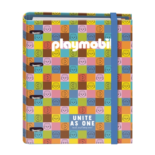 Dohe Playmobil Unite as One Carpeta de 4 Anillas Mixtas de 35mm con Recambio de 100 Hojas - Formato 