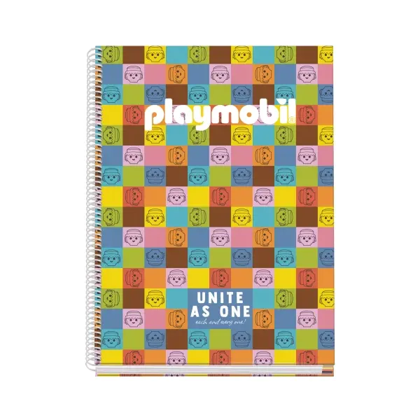 Dohe Playmobil Unite As One Cuaderno Espiral A4 100 Hojas Microperforadas Cuadricula 5mm - Tapa Dura