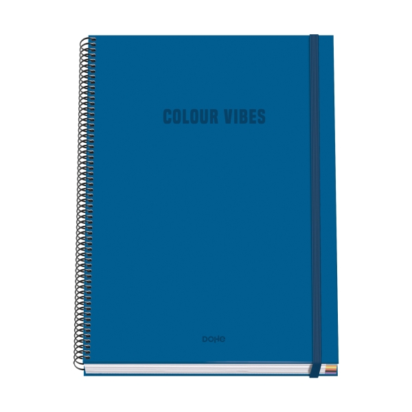 Dohe Colour Vives Cuaderno Espiral A4 100 Hojas Microperforadas Cuadricula 5mm - Tapa Dura Carton Fo