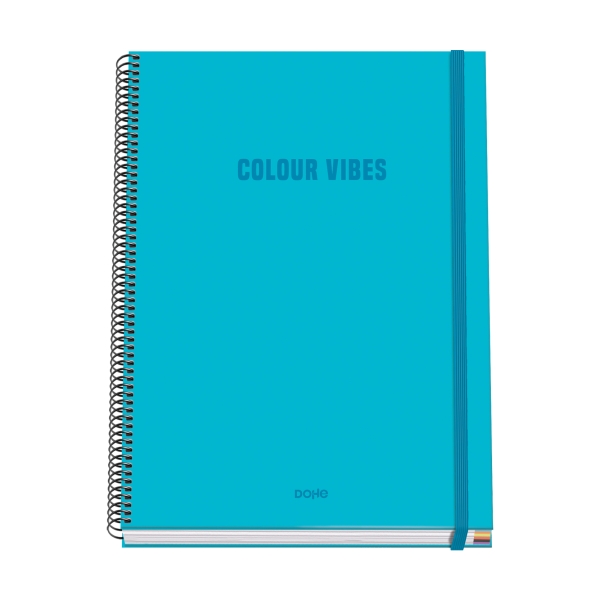Dohe Colour Vives Cuaderno Espiral A4 100 Hojas Microperforadas Cuadricula 5mm - Tapa Dura Carton Fo