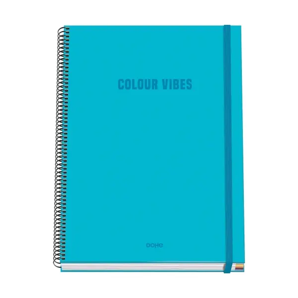 Dohe Colour Vives Cuaderno Espiral A4 100 Hojas Microperforadas Cuadricula 5mm - Tapa Dura Carton Fo