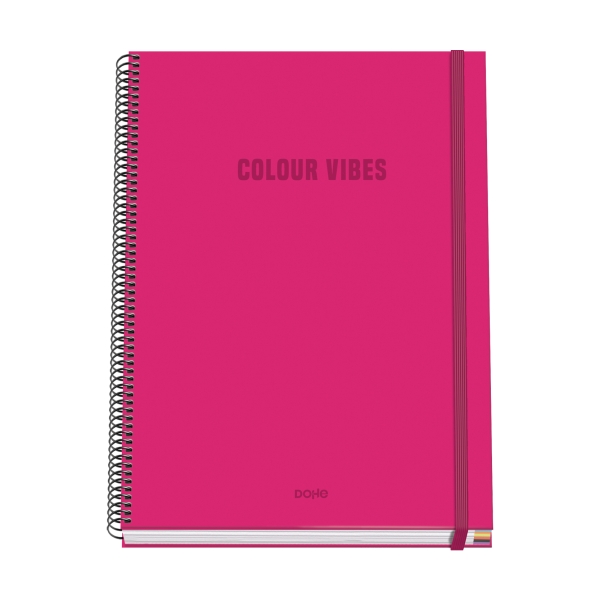 Dohe Colour Vives Cuaderno Espiral A4 100 Hojas Microperforadas Cuadricula 5mm - Tapa Dura Carton Fo