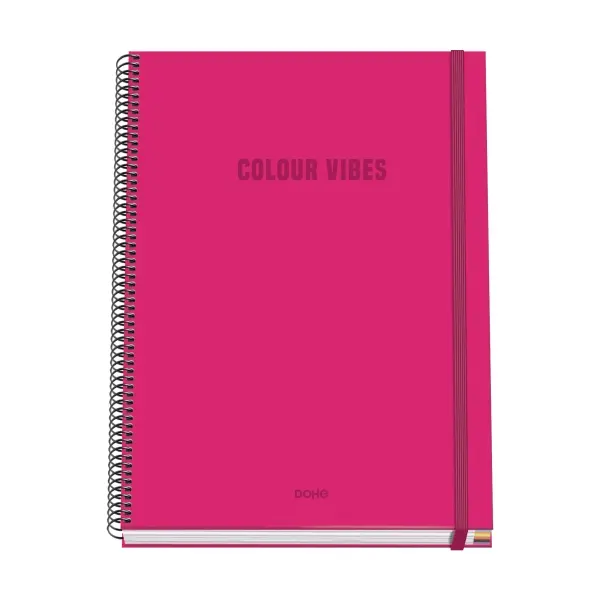 Dohe Colour Vives Cuaderno Espiral A4 100 Hojas Microperforadas Cuadricula 5mm - Tapa Dura Carton Fo