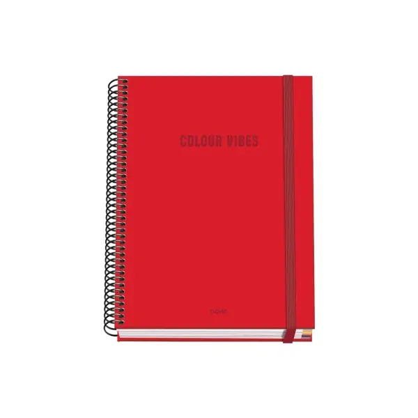 Dohe Colour Vives Cuaderno Espiral A5 100 Hojas Cuadricula 5mm - Tapa Dura Impresa a todo Color y Pl