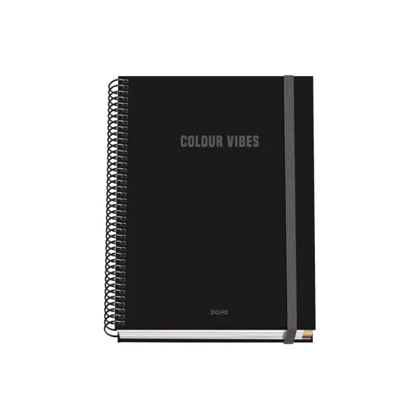 Dohe Colour Vives Cuaderno Espiral A5 100 Hojas Cuadricula 5mm - Tapa Dura Impresa a todo Color y Pl