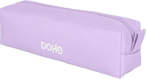 Dohe Serenity Portatodo Cuadrado - Cierre con Cremallera y Tirador de Goma - Color Morado