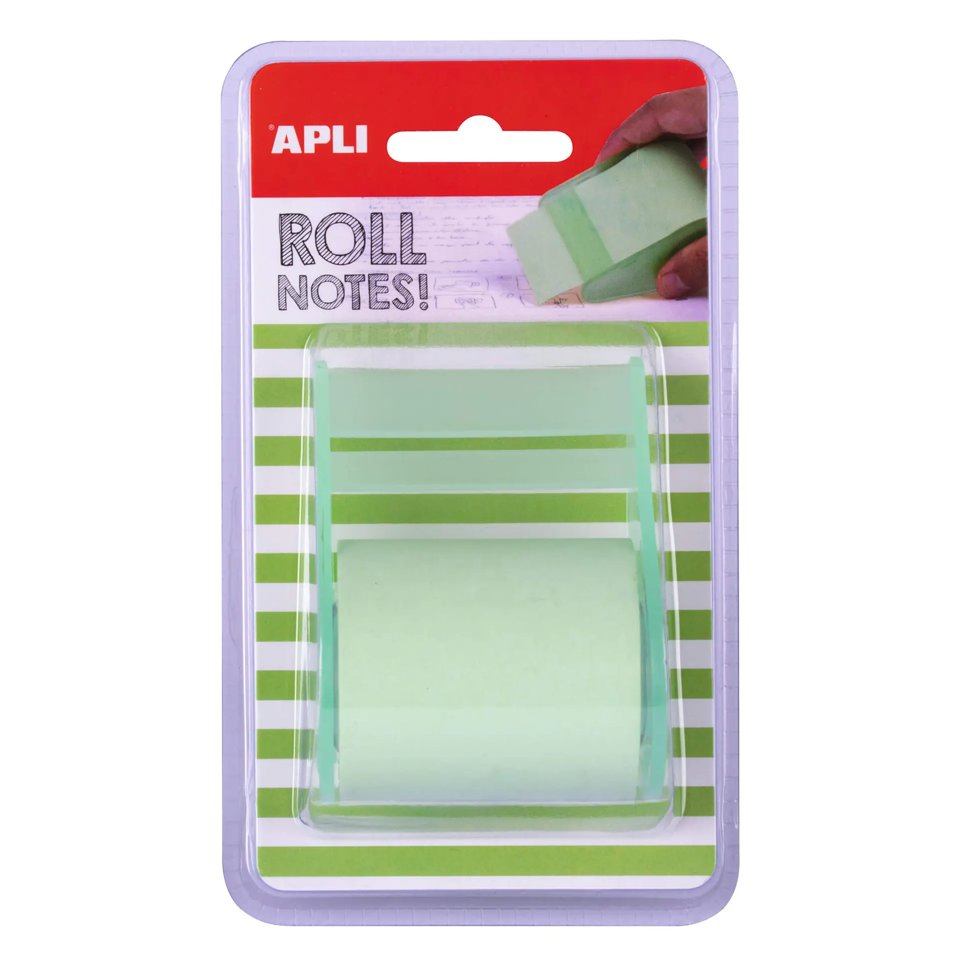 Apli Rollo Dispensador de Nota Adhesiva 50mm x 8m - Facil de Usar - Adhesivo de Calidad - Practico y