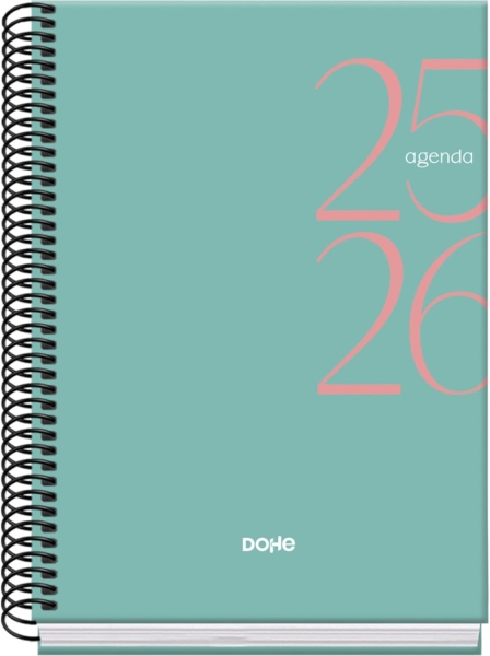 Dohe System Agenda Escolar 25/26 Espiral A5 - Semana Vista - Papel 70g/m2 - Cubierta de Carton Plast