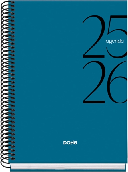 Dohe System Agenda Escolar 25/26 Espiral A5 - Dia Pagina - Papel 70g/m2 - Cubierta de Carton Plastif