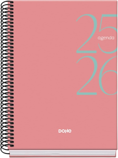 Dohe System Agenda Escolar 25/26 Espiral A5 - Dia Pagina - Papel 70g/m2 - Cubierta de Carton Plastif