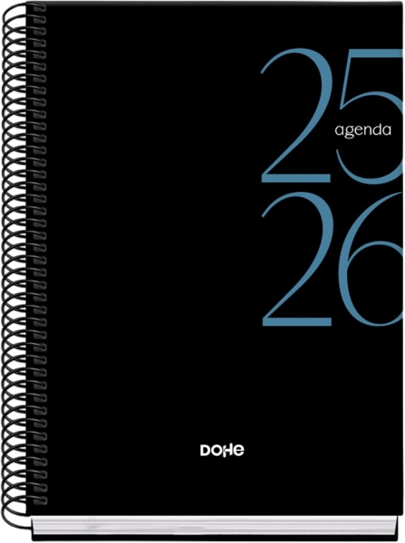 Dohe System Agenda Escolar 25/26 Espiral A5 - Dia Pagina - Papel 70g/m2 - Cubierta de Carton Plastif