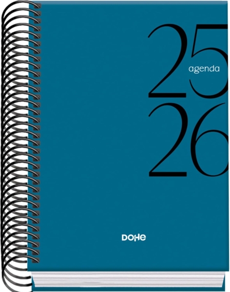 Dohe System Agenda Escolar 25/26 Espiral A6 - Dia Pagina - Papel 70g/m2 - Cubierta de Carton Plastif