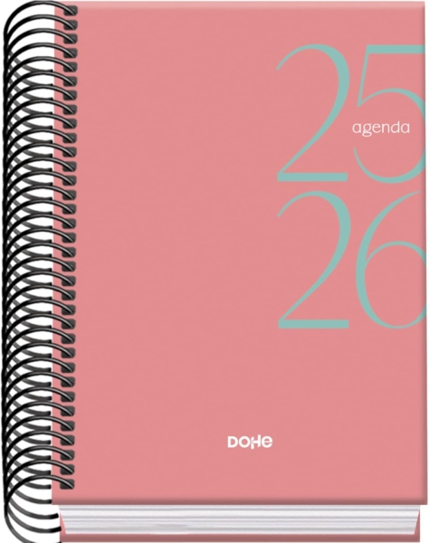 Dohe System Agenda Escolar 25/26 Espiral A6 - Dia Pagina - Papel 70g/m2 - Cubierta de Carton Plastif