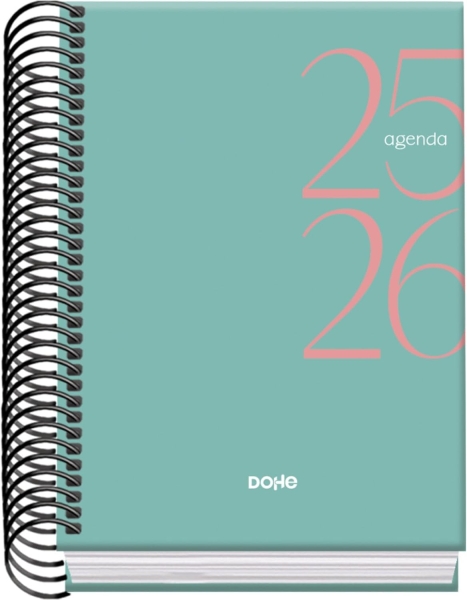 Dohe System Agenda Escolar 25/26 Espiral A6 - Dia Pagina - Papel 70g/m2 - Cubierta de Carton Plastif