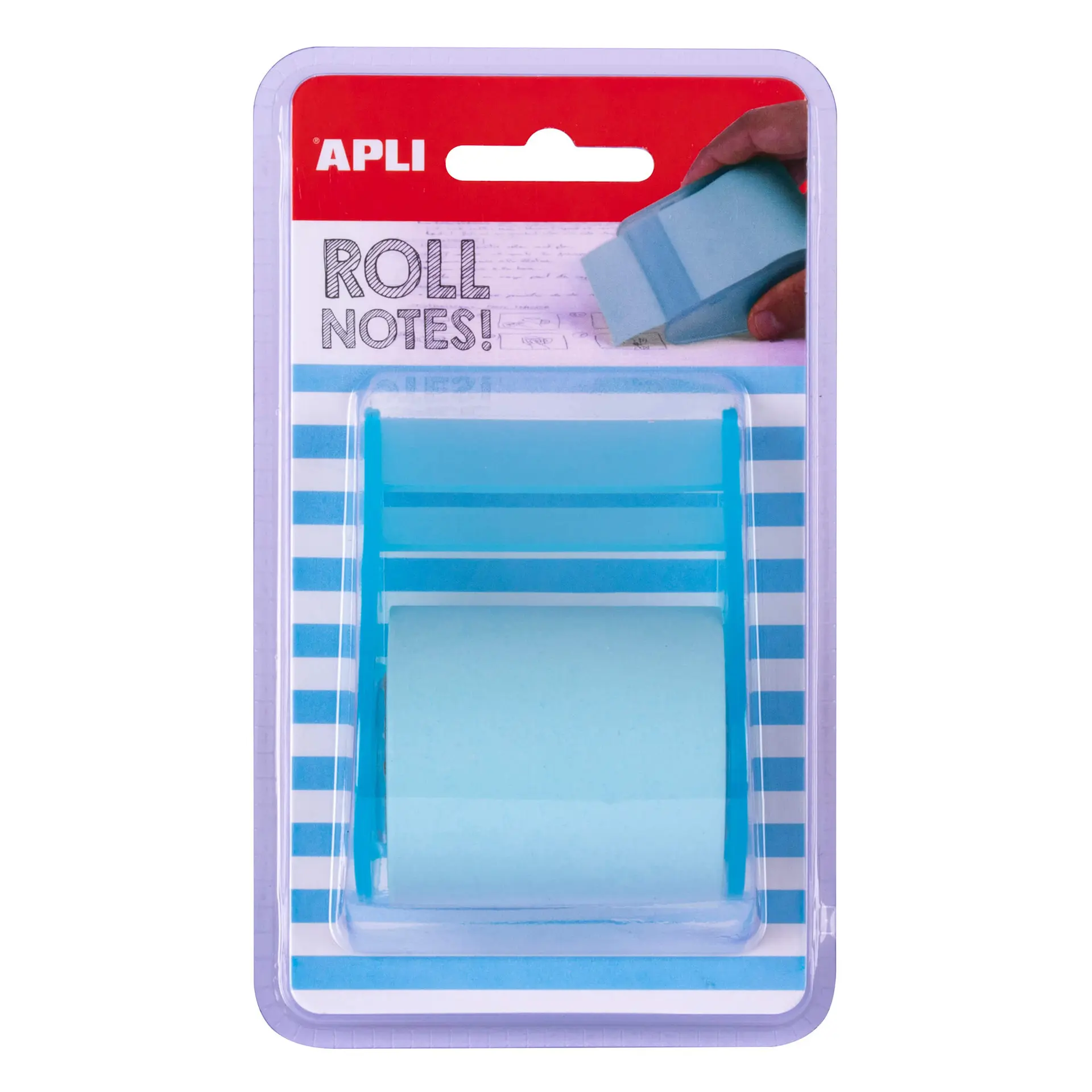 Apli Rollo Dispensador de Nota Adhesiva 50mm x 8m - Facil de Usar - Adhesivo de Calidad - Diseo Erg