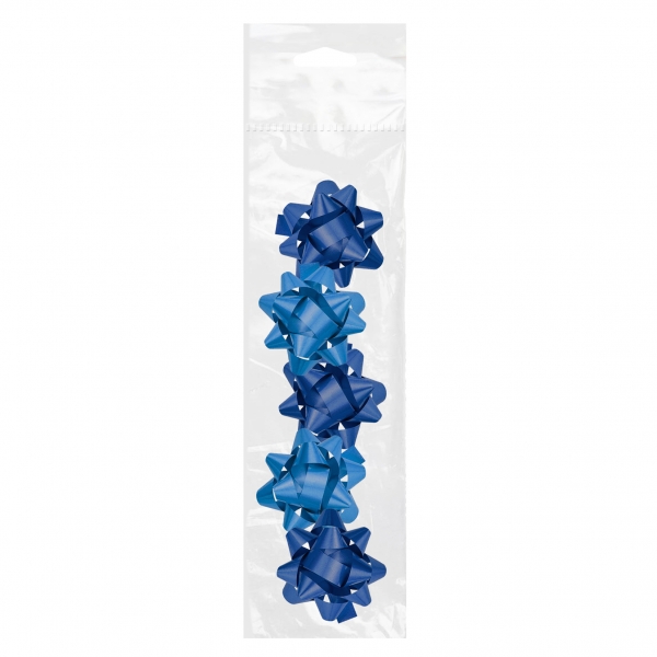 Dohe Chic Pack de 5 Lazos para Regalo - Forma de Estrella - Tamao 5.6cm - Color Azul