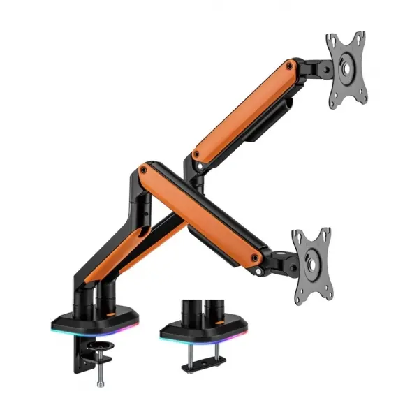 Aisens Soporte de Mesa Profesional Gaming RGB - Giratorio e Inclinable - Acero de Alta Resistencia -