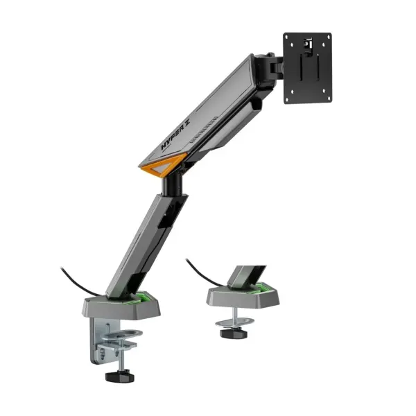 Aisens Soporte de Mesa RGB Gaming Contrapeso Giratorio e Inclinable Para Monitor-TV 16kg -3 Pivotes 