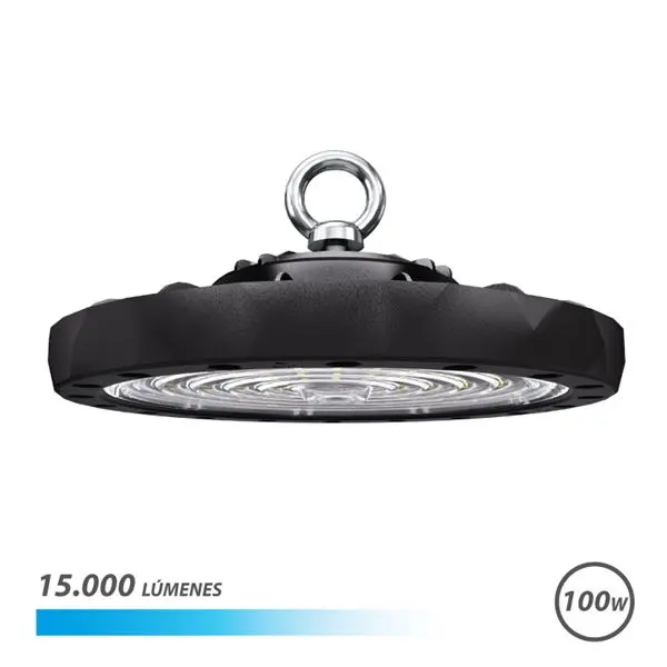 Elbat Lampara LED UFO de Techo - Potencia: 100W - Lumenes: 15000 - Luz Fria: 6500K - Ac 100-240V - D