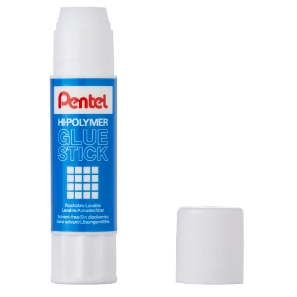 Pentel Hi-Polymer Pegamento en Barra 25gr - Facil Aplicacion - Ideal para Oficina, Hogar y Colegio -
