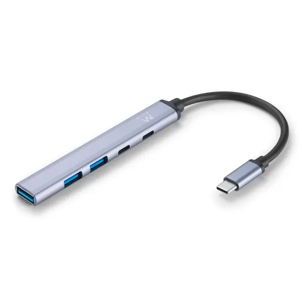 Ewent EW1149 Hub 5 Puertos - 1x USB-A 3.2 Gen1, 2x USB 2.0, 1x USB-C, 1x USB-C PD - Cable 15cm - Col