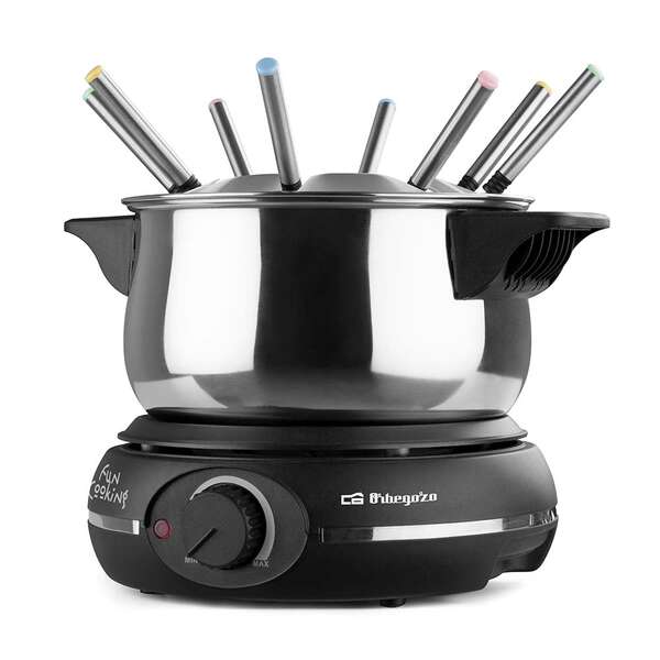 Orbegozo FDR 14 Fondue Electrica de Acero Inoxidable - Disfruta de Queso Fundido - Chocolate Calient