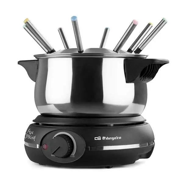 Orbegozo FDR 14 Fondue Electrica de Acero Inoxidable - Disfruta de Queso Fundido - Chocolate Calient
