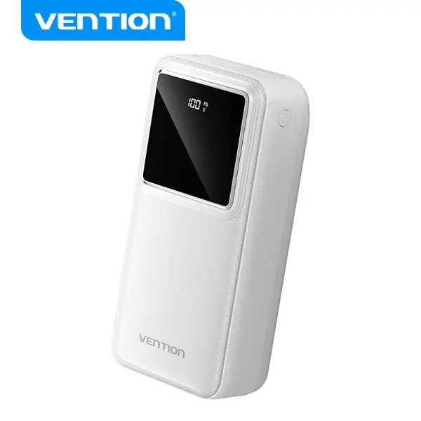 Vention Powerbank 30000mAh - Carga Rapida 22.5W - USB-C/USB-A/Micro-USB - Pantalla LED - Ligero y Se