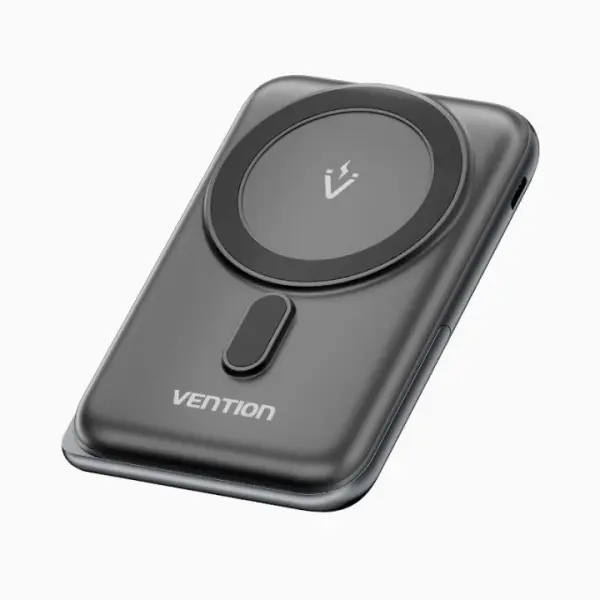 Vention PowerBank 1000mAh Magnetico Inalambrico - USB-C - Carga Rapida 20W - Color Negro